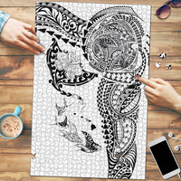 Hawaiian Manta Ray Tribal Puzzle Polynesian Art Motifs White Color LT03 White - Polynesian Pride