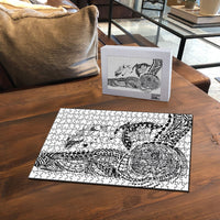 Hawaiian Manta Ray Tribal Puzzle Polynesian Art Motifs White Color LT03 - Polynesian Pride