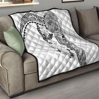 Hawaiian Manta Ray Tribal Quilt Polynesian Art Motifs White Color