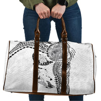 Hawaiian Manta Ray Tribal Travel Bag Polynesian Art Motifs White Color LT03 White - Polynesian Pride