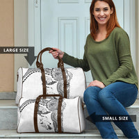 Hawaiian Manta Ray Tribal Travel Bag Polynesian Art Motifs White Color LT03 - Polynesian Pride