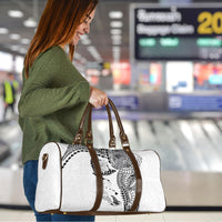 Hawaiian Manta Ray Tribal Travel Bag Polynesian Art Motifs White Color LT03 - Polynesian Pride