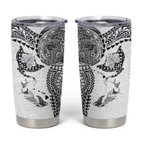 Hawaiian Manta Ray Tribal Tumbler Cup Polynesian Art Motifs White Color LT03 White - Polynesian Pride