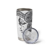 Hawaiian Manta Ray Tribal Tumbler Cup Polynesian Art Motifs White Color LT03 - Polynesian Pride