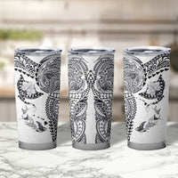 Hawaiian Manta Ray Tribal Tumbler Cup Polynesian Art Motifs White Color LT03 - Polynesian Pride