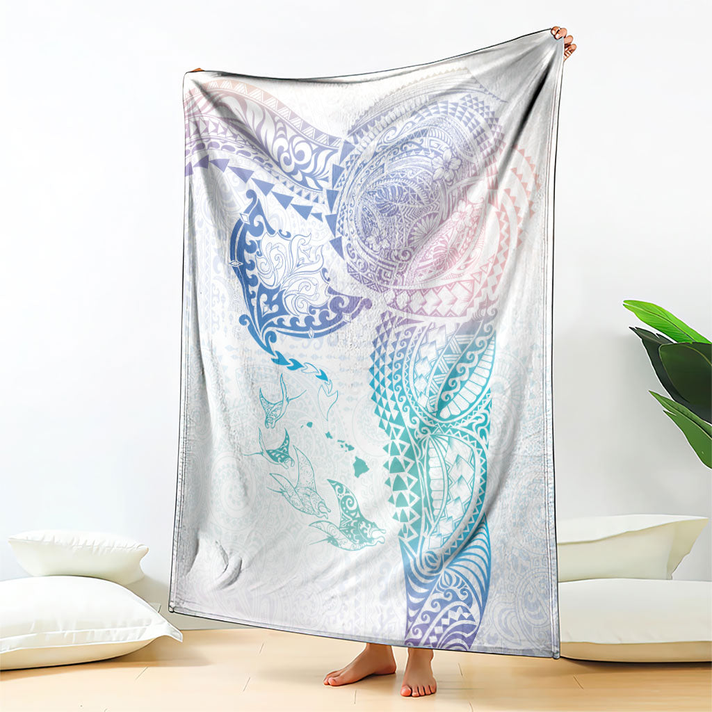 Hawaiian Manta Ray Tribal Blanket Polynesian Art Motifs Sweet Pastel
