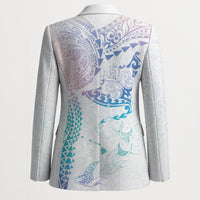 Hawaiian Manta Ray Tribal Blazer Polynesian Art Motifs Sweet Pastel