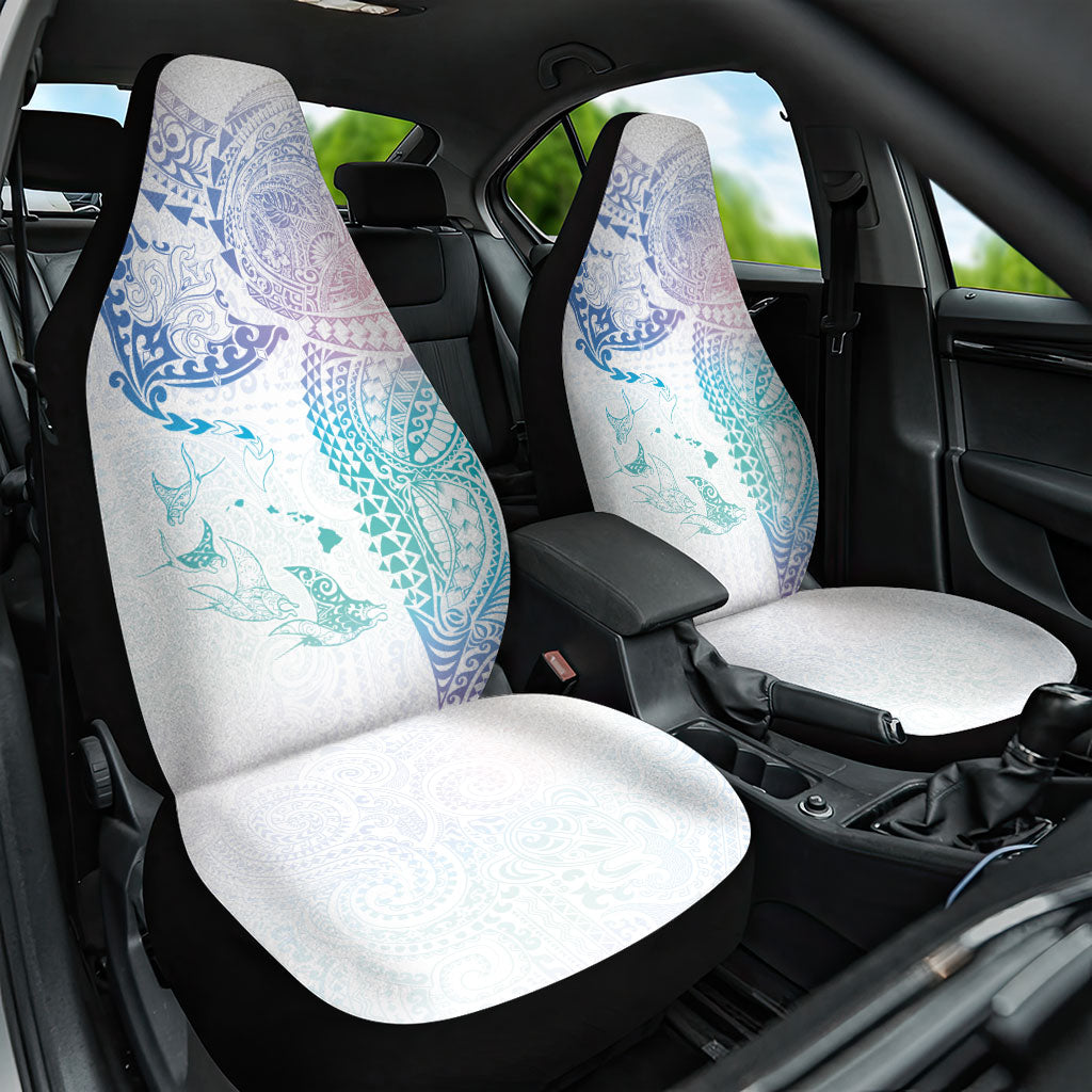 Hawaiian Manta Ray Tribal Car Seat Cover Polynesian Art Motifs Sweet Pastel