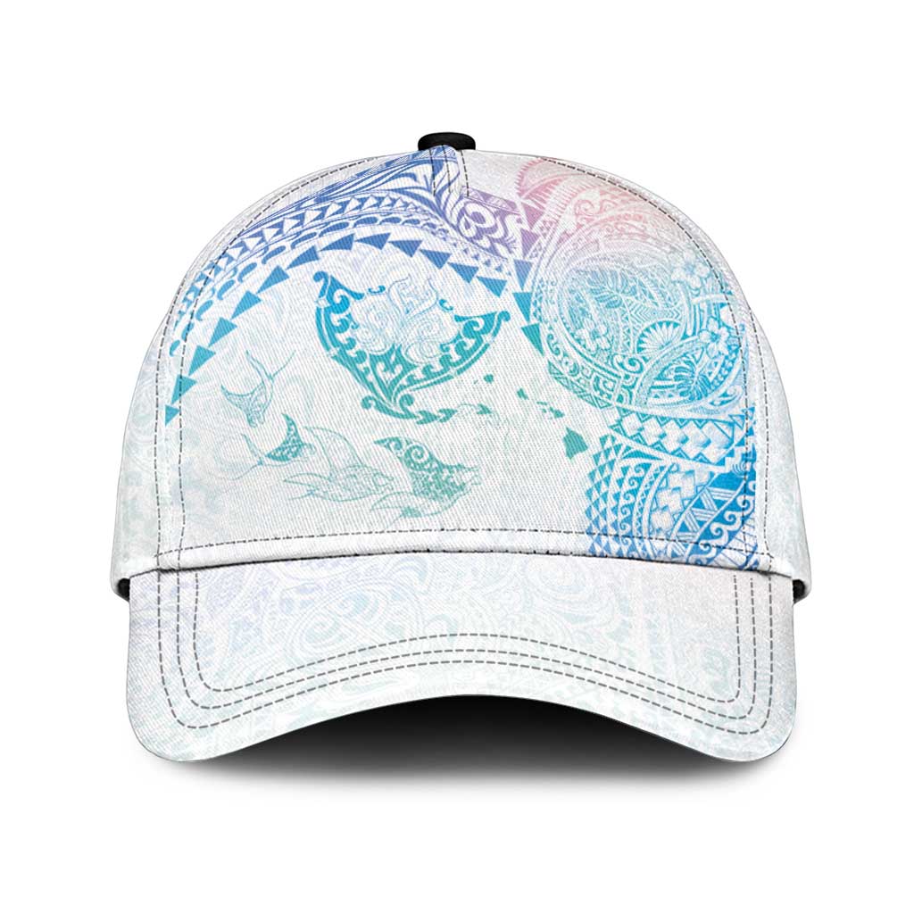 Hawaiian Manta Ray Tribal Classic Cap Polynesian Art Motifs Sweet Pastel LT03 Universal Fit Multicolor - Polynesian Pride