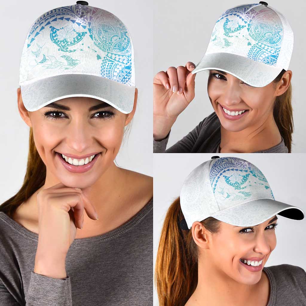 Hawaiian Manta Ray Tribal Classic Cap Polynesian Art Motifs Sweet Pastel LT03 - Polynesian Pride