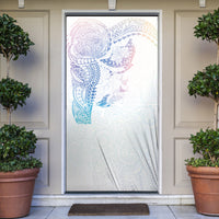 Hawaiian Manta Ray Tribal Door Cover Polynesian Art Motifs Sweet Pastel