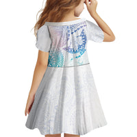 Hawaiian Manta Ray Tribal Family Matching Long Sleeve Bodycon Dress and Hawaiian Shirt Polynesian Art Motifs Sweet Pastel