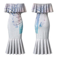 Hawaiian Manta Ray Tribal Family Matching Mermaid Dress and Hawaiian Shirt Polynesian Art Motifs Sweet Pastel LT03 Mom's Dress Multicolor - Polynesian Pride