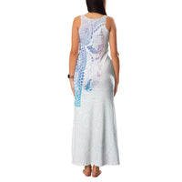 Hawaiian Manta Ray Tribal Family Matching Tank Maxi Dress and Hawaiian Shirt Polynesian Art Motifs Sweet Pastel