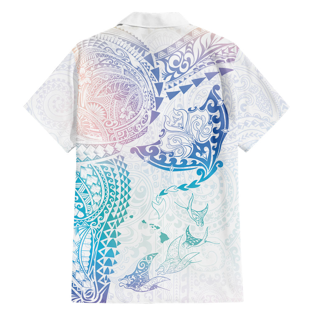 Hawaiian Manta Ray Tribal Hawaiian Shirt Polynesian Art Motifs Sweet Pastel
