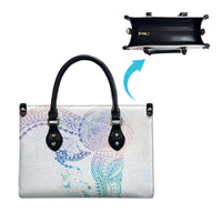 Hawaiian Manta Ray Tribal Leather Bag Polynesian Art Motifs Sweet Pastel LT03 - Polynesian Pride