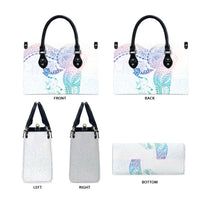 Hawaiian Manta Ray Tribal Leather Bag Polynesian Art Motifs Sweet Pastel LT03 - Polynesian Pride