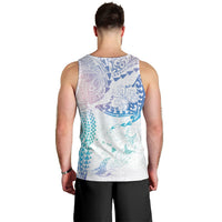 Hawaiian Manta Ray Tribal Men Tank Top Polynesian Art Motifs Sweet Pastel LT03 - Polynesian Pride