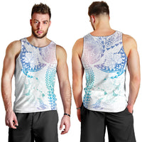 Hawaiian Manta Ray Tribal Men Tank Top Polynesian Art Motifs Sweet Pastel LT03 - Polynesian Pride