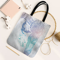 Hawaiian Manta Ray Tribal Tote Bag Polynesian Art Motifs Sweet Pastel LT03 Black Strap One Size Multicolor - Polynesian Pride