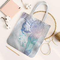 Hawaiian Manta Ray Tribal Tote Bag Polynesian Art Motifs Sweet Pastel LT03 White Strap One Size Multicolor - Polynesian Pride