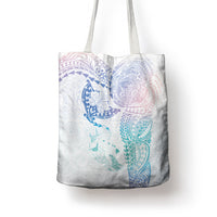 Hawaiian Manta Ray Tribal Tote Bag Polynesian Art Motifs Sweet Pastel LT03 - Polynesian Pride