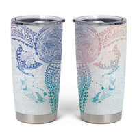 Hawaiian Manta Ray Tribal Tumbler Cup Polynesian Art Motifs Sweet Pastel
