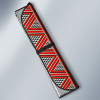 Maori Tukutuku Auto Sun Shade with Ferns Pohutukawa and Kowhai Tribal Moko Patterns LT03 - Polynesian Pride