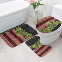 Maori Tukutuku Bathroom Set with Ferns Pohutukawa and Kowhai Tribal Moko Patterns LT03 - Polynesian Pride