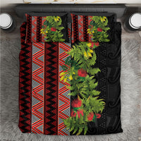 Maori Tukutuku Bedding Set with Ferns Pohutukawa and Kowhai Tribal Moko Patterns LT03 Multicolor - Polynesian Pride