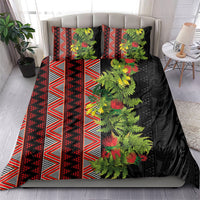 Maori Tukutuku Bedding Set with Ferns Pohutukawa and Kowhai Tribal Moko Patterns LT03 - Polynesian Pride