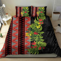Maori Tukutuku Bedding Set with Ferns Pohutukawa and Kowhai Tribal Moko Patterns LT03 - Polynesian Pride