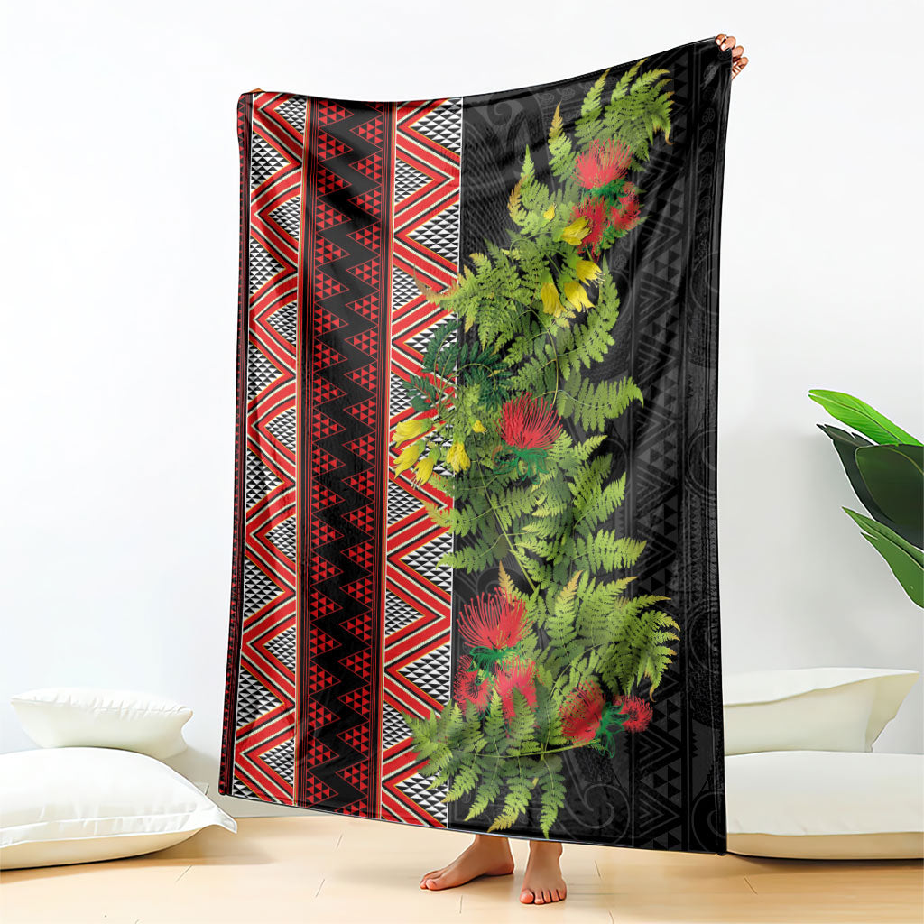 Maori Tukutuku Blanket with Ferns Pohutukawa and Kowhai Tribal Moko Patterns LT03 - Polynesian Pride