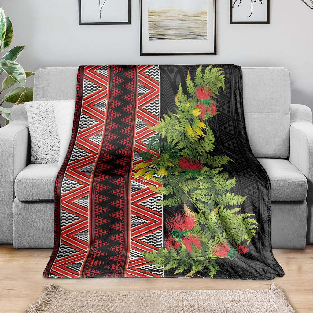Maori Tukutuku Blanket with Ferns Pohutukawa and Kowhai Tribal Moko Patterns LT03 - Polynesian Pride
