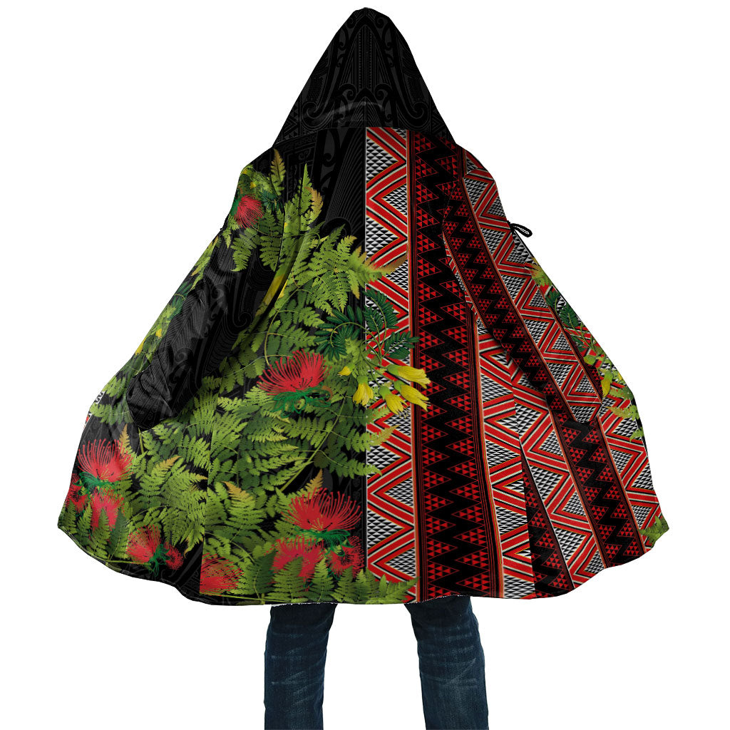 Maori Tukutuku Cloak with Ferns Pohutukawa and Kowhai Tribal Moko Patterns LT03 Unisex Multicolor - Polynesian Pride