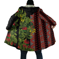 Maori Tukutuku Cloak with Ferns Pohutukawa and Kowhai Tribal Moko Patterns