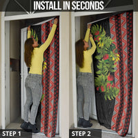 Maori Tukutuku Door Cover with Ferns Pohutukawa and Kowhai Tribal Moko Patterns LT03 - Polynesian Pride