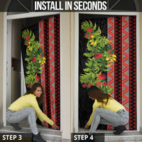 Maori Tukutuku Door Cover with Ferns Pohutukawa and Kowhai Tribal Moko Patterns LT03 - Polynesian Pride