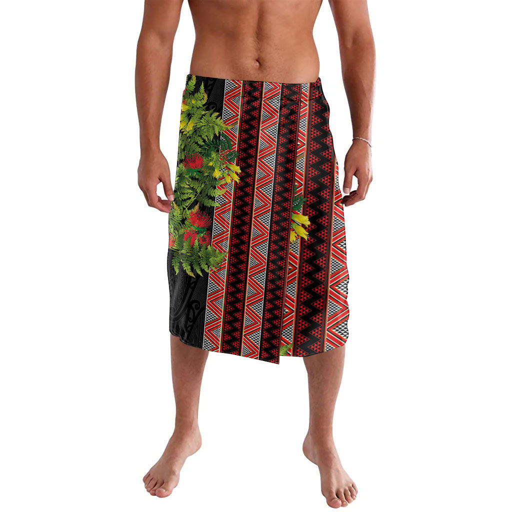 Maori Tukutuku Lavalava with Ferns Pohutukawa and Kowhai Tribal Moko Patterns LT03 Multicolor - Polynesian Pride