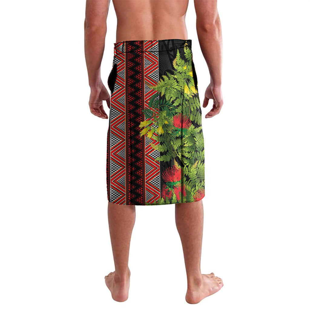Maori Tukutuku Lavalava with Ferns Pohutukawa and Kowhai Tribal Moko Patterns LT03 - Polynesian Pride