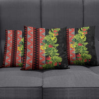 Maori Tukutuku Pillow Cover with Ferns Pohutukawa and Kowhai Tribal Moko Patterns LT03 - Polynesian Pride