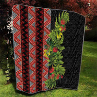 Maori Tukutuku Quilt with Ferns Pohutukawa and Kowhai Tribal Moko Patterns