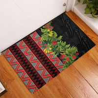 Maori Tukutuku Rubber Doormat with Ferns Pohutukawa and Kowhai Tribal Moko Patterns LT03 - Polynesian Pride