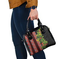 Maori Tukutuku Shoulder Handbag with Ferns Pohutukawa and Kowhai Tribal Moko Patterns LT03 - Polynesian Pride