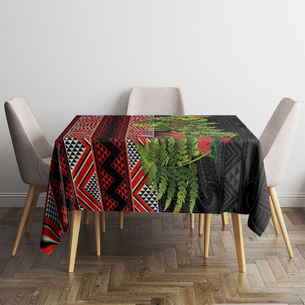 Maori Tukutuku Tablecloth with Ferns Pohutukawa and Kowhai Tribal Moko Patterns LT03 - Polynesian Pride