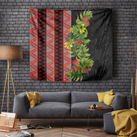 Maori Tukutuku Tapestry with Ferns Pohutukawa and Kowhai Tribal Moko Patterns