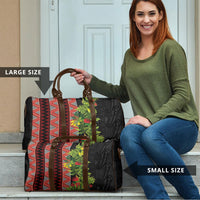 Maori Tukutuku Travel Bag with Ferns Pohutukawa and Kowhai Tribal Moko Patterns LT03 - Polynesian Pride