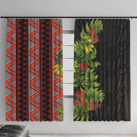 Maori Tukutuku Window Curtain with Ferns Pohutukawa and Kowhai Tribal Moko Patterns LT03 With Hooks Multicolor - Polynesian Pride