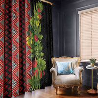 Maori Tukutuku Window Curtain with Ferns Pohutukawa and Kowhai Tribal Moko Patterns LT03 - Polynesian Pride