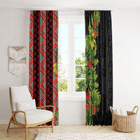 Maori Tukutuku Window Curtain with Ferns Pohutukawa and Kowhai Tribal Moko Patterns LT03 - Polynesian Pride